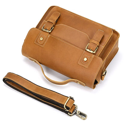 Luufan Crazy Horse Leather Men's Shoulder Bag Vintage Messenger Bags Men Male Small Travel Crossbody Bags Man Handbag Sling Bag