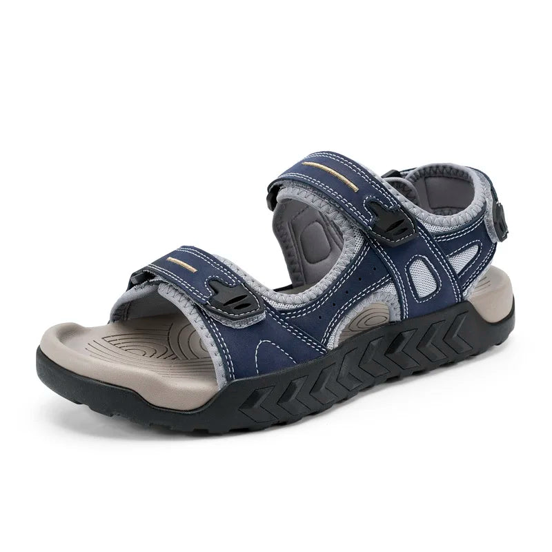 New Genuine Leather Outdoor Walking Men Sandals Summer Non-slip Soft Sneakers Lightweight Beach Sandals Casual Classic Man Shoes