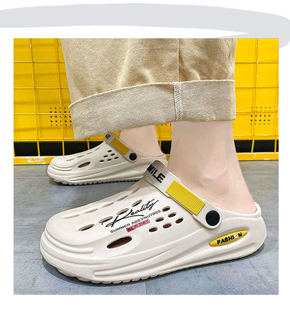Classic Summer Clogs Men Slippers Breathable Garden Shoes Outdoor Comforty Beach Slippers Home Slippers Antiskid Slippers