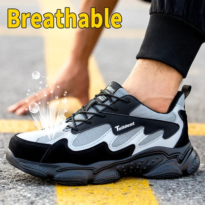 Safety Shoes, Puncture and Smash Resistant Work Shoes, Men's Protective Shoes, Wear-Resistant Work Boots
