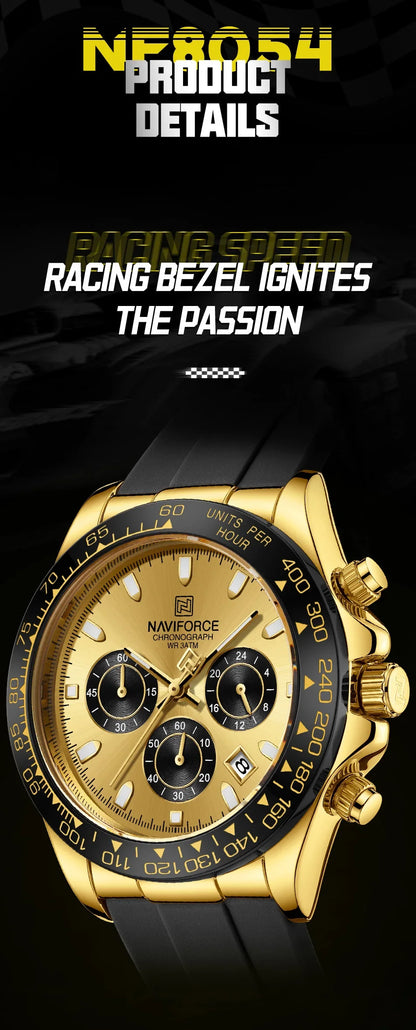 NAVIFORCE 2026 New Luxury Fashion Men‘s Business Casual Wrist Watch Waterproof Chronograph Silicone Strap Wristwatch Gifts Clock