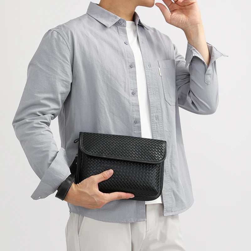 Luxury Designer Men's Shoulder Bag Genuine Leather Crossbody Bag Sling Bag for Daily Commute Travel Work Business Messenger Bag