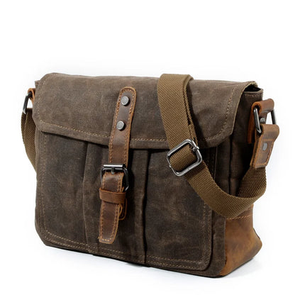 Retro crossbody bag casual canvas shoulder bag simple men's crossbody bag water-resistant men's bag horizontal Crossbody bag