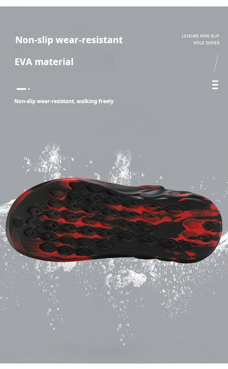 Outdoor Men's Summer Sandals Breathable EVA camouflage Slip-On Casual Shoes round Toe Flat Heel Color Block Pattern
