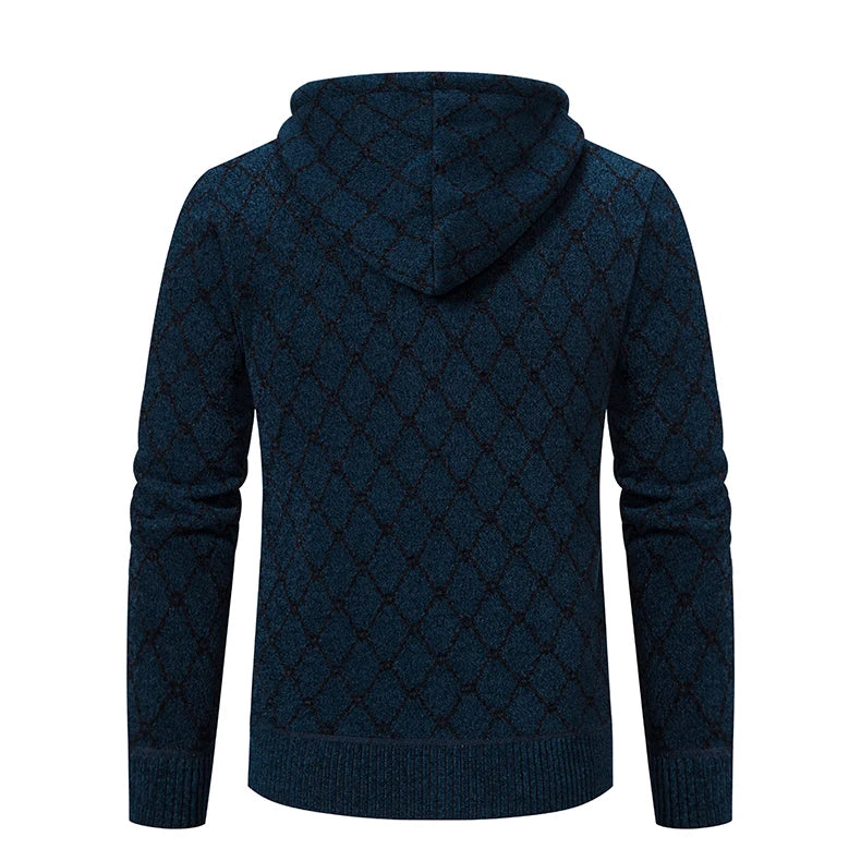 Winter plus velvet padded cardigan sweater men's sweater warm coat