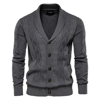 Men Cardigan Casual V-Neck Long Sleeve Sweater Men Coat