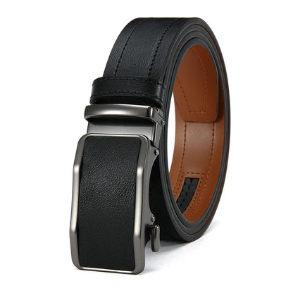 Men's Fashionable Leather Belt Men's High-quality Leather Belt Business Automatic Buckle Ratchet Belt Randomly Adjustable