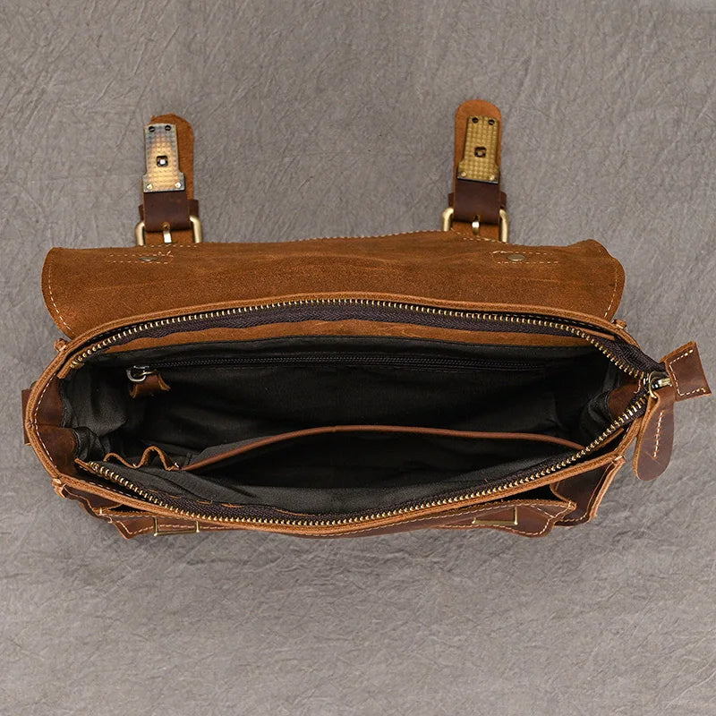 Luufan Crazy Horse Leather Men's Shoulder Bag Vintage Messenger Bags Men Male Small Travel Crossbody Bags Man Handbag Sling Bag