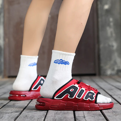 2025 New Men's Casual Leather Slippers Designer Antiskid Beach Sandals Fashion Outdoor Lightweight Slippers Comfy Walking Shoes