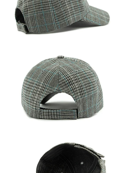 Hat Men's Spring Summer Outdoor Sunscreen Visor Classic Checkered Baseball Cap Hard Top Women's Cap Sun Cap