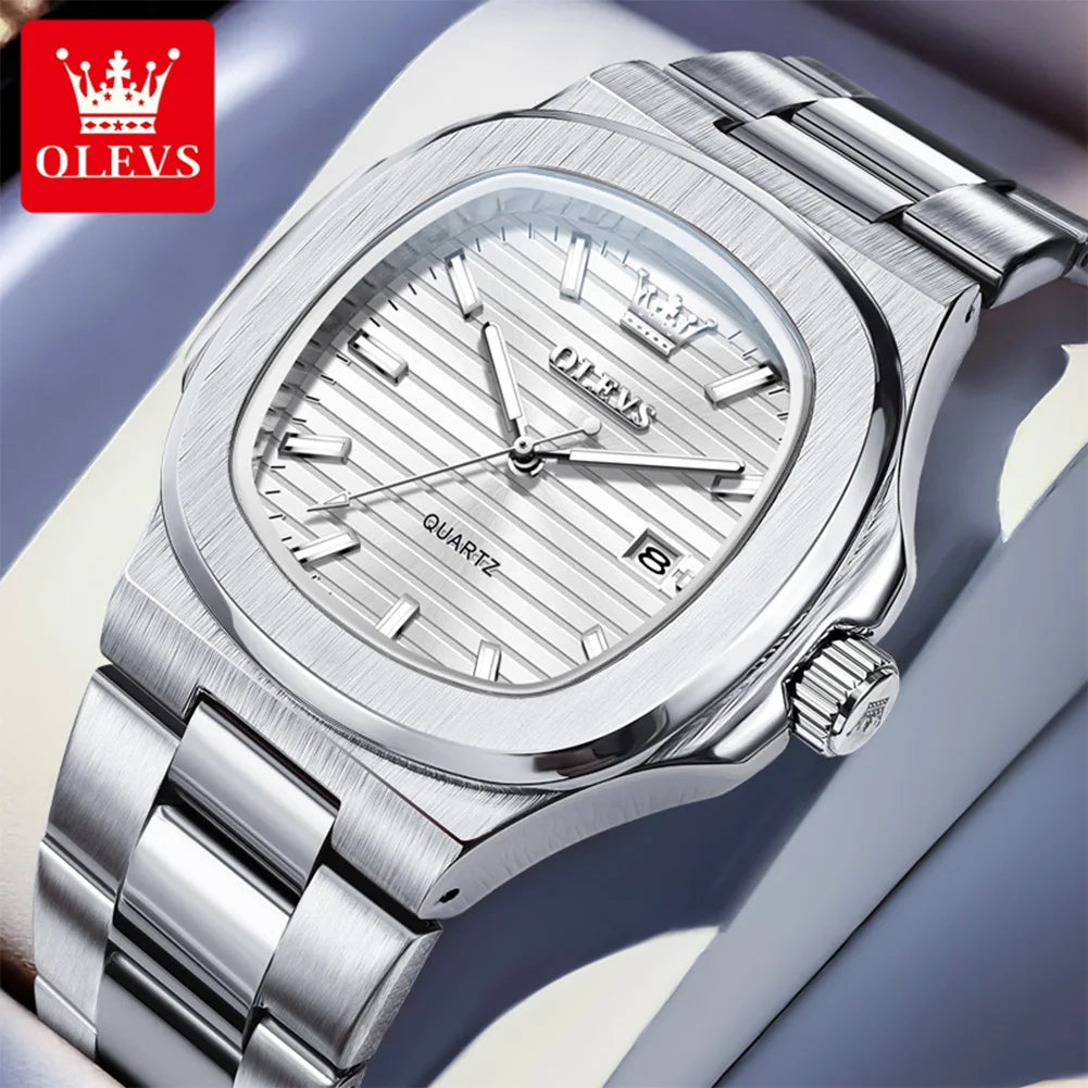 OLEVS 3696 Quartz Watch For Men Luxury Calendar Waterproof Business Men's Wristwatch Luminous Big Dial Fashion Simple Man Watch