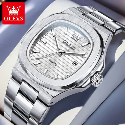 OLEVS 3696 Quartz Watch For Men Luxury Calendar Waterproof Business Men's Wristwatch Luminous Big Dial Fashion Simple Man Watch