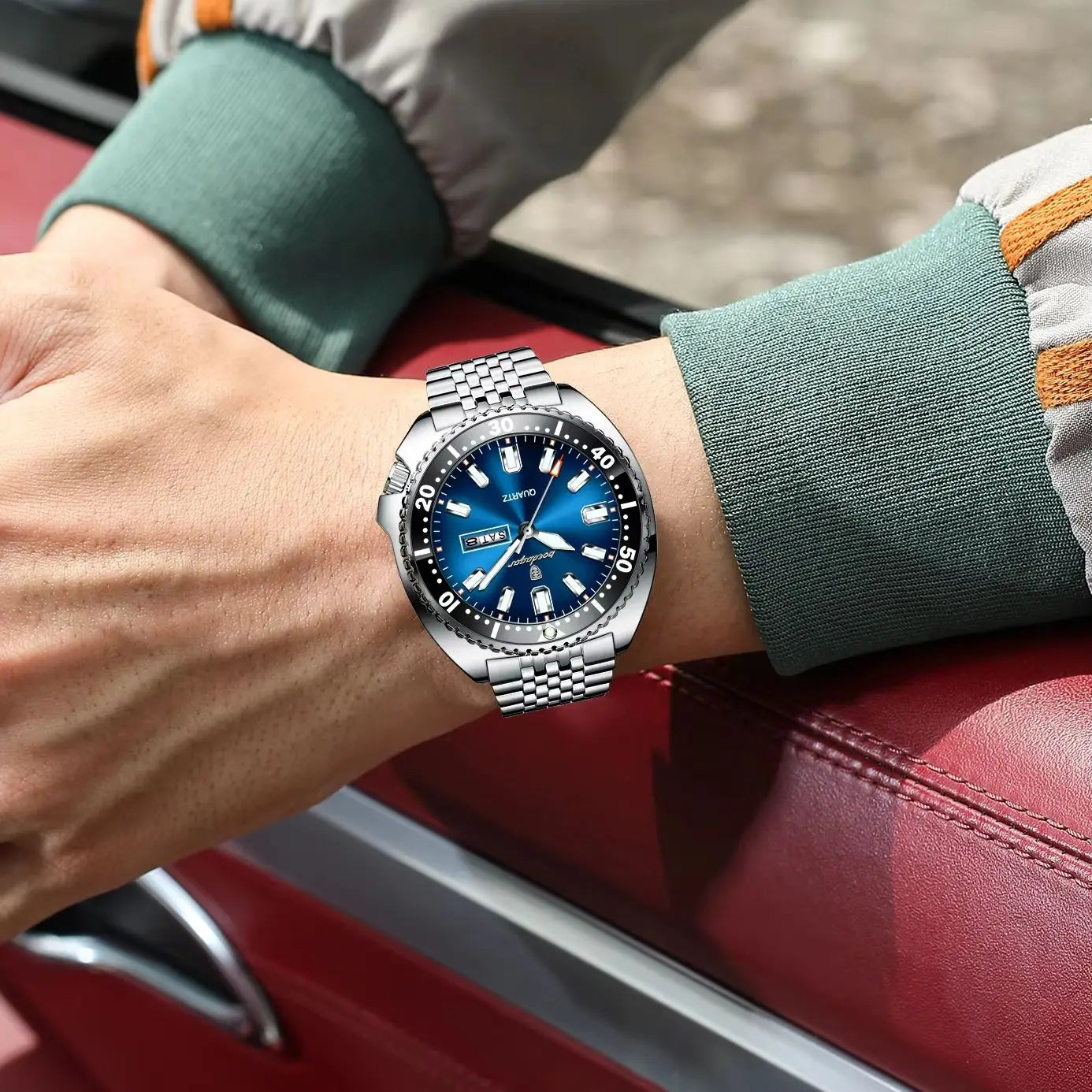 POEDAGAR Luxury Quartz Men Clock Waterproof Luminous Business Man Wristwatch Stainless Steel Date Week Sport Men's Watches Reloj