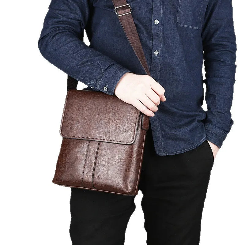 Soft leather shoulder bag, men's business casual bag, crossbody bag, men's bag, crossbody bag, small leather bag, hanging bag