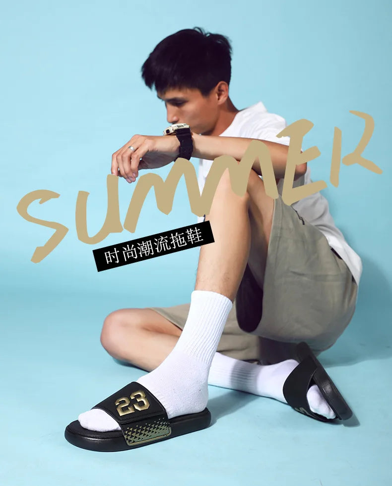 Men's Platform Slippers EVA Soft Soled Pillow Slippers Summer Beach Flip Flops Anti Slip Bathroom Home Fashionable Slippers