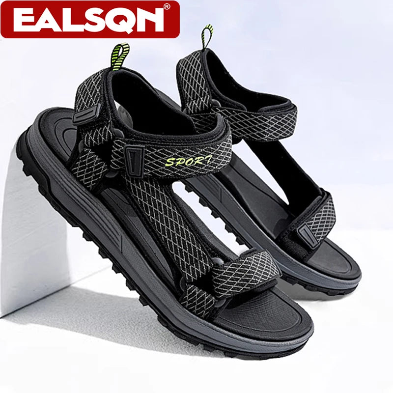 Summer Outdoor Sport Men Sandals Open Toe Breathable Casual Beach Shoe Black Antiskid Fashion Walking Sandalias