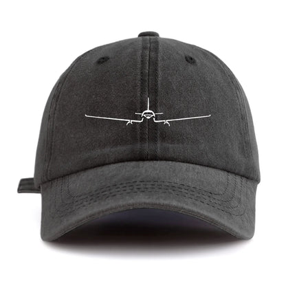 1pc Airplane Print Washed Baseball Cap for Adults,Minimalist Retro Style Casual Soft Adjustable Dad Hat,Perfect As Gift