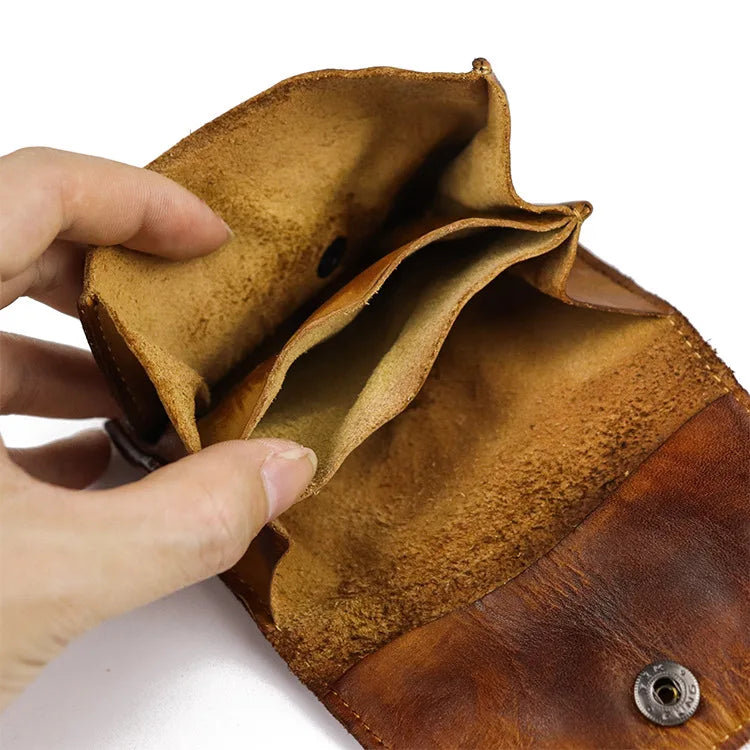 New Simple Men Wallets High Quality Genuine Cow Leather Coin Pocket Retro Handmade Male Purses Card Holder Men's Money Clips