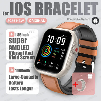 2025New For XIAOMI IOS Watch Ultra2 Smart Watches Women 1000mAh 1.85" AMOLED Full Touch Screen BT Call Ladies Fashion Smartwatch