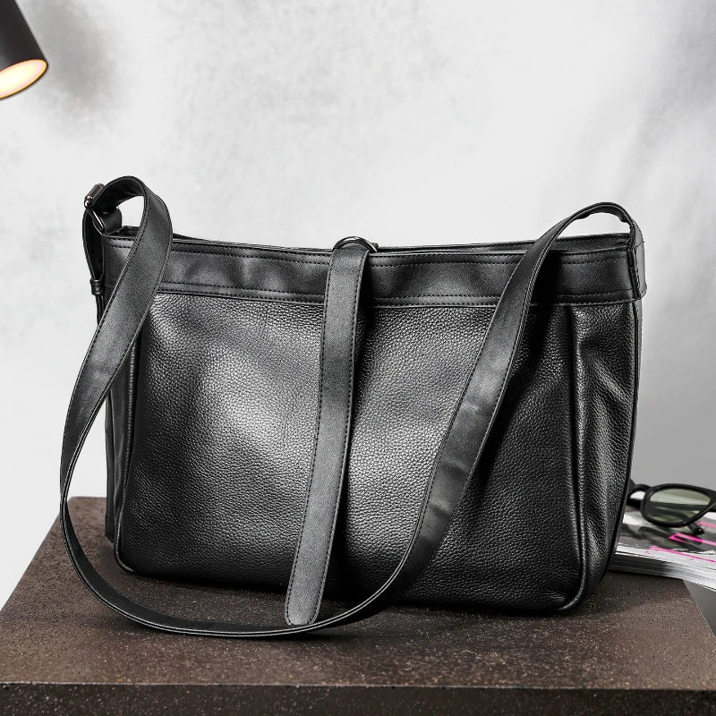 New Fashion Men's Crossbody Bag Large Capacity Crossbody Bags Men Women High Quality Leather Shoulder Bag Men Sports Cycling Bag