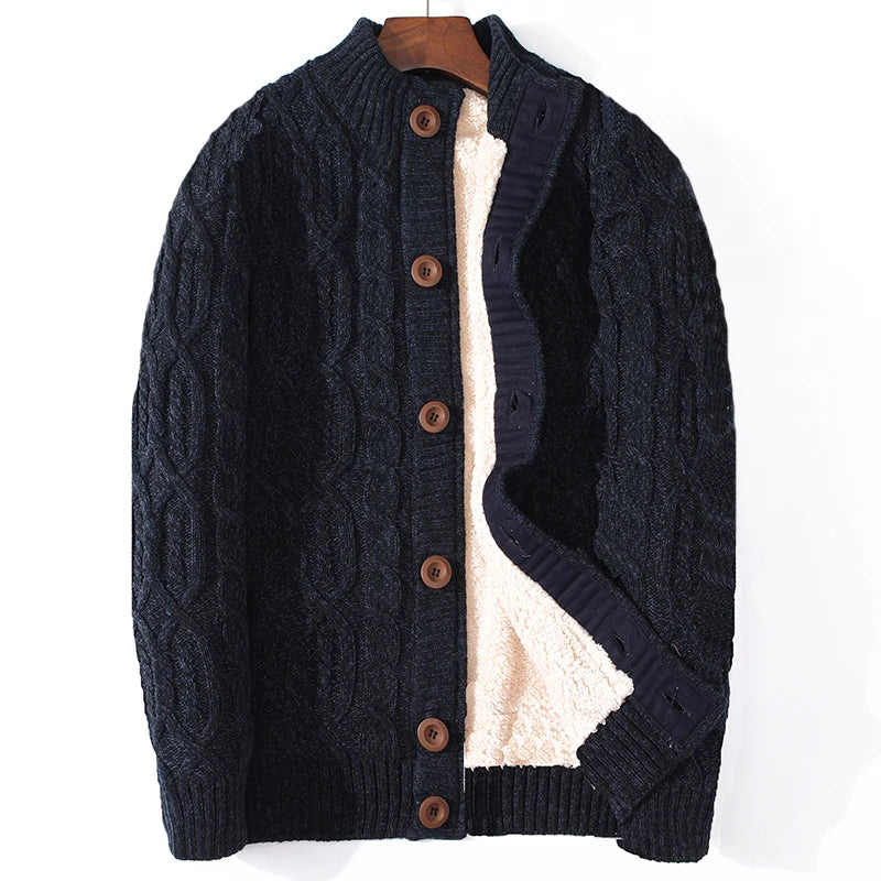 Winter Cardigan Male Thicken Warm Wool Cashmere Winter Coats Sweater Men Clothing Outwear Size 4XL 5XL 6XL 7XL