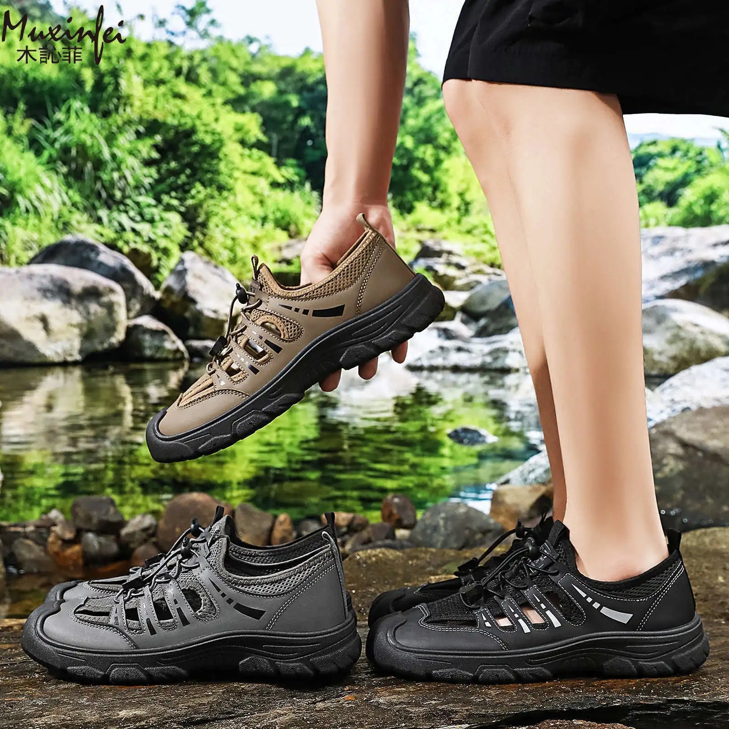 Men's 2026 Summer New Fashion Breathable River Trekking Shoes, Outdoor Beach Shoes, Soft Sole Quick-Dry Footwear