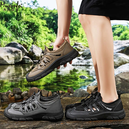 Men's 2026 Summer New Fashion Breathable River Trekking Shoes, Outdoor Beach Shoes, Soft Sole Quick-Dry Footwear