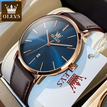 OLEVS 5869 Original Brand Fashion Men's Watch Simplicity Dial Trendy Quartz Watch Waterproof Date Milanese Mesh Belt  Wristwatch