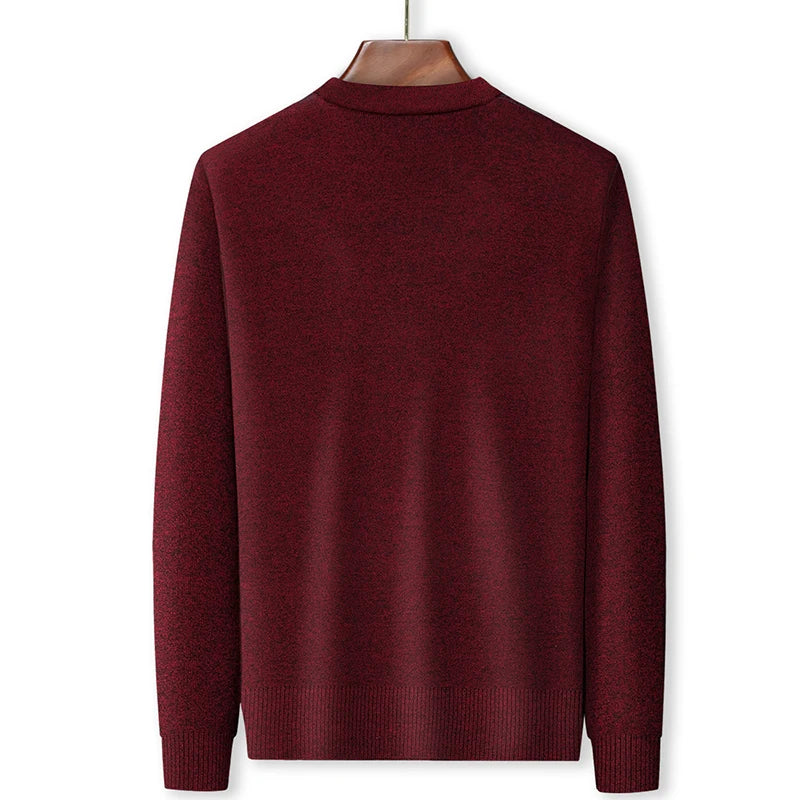 Dad's Sweater Cardigan Jacket Thickened Autumn and Winter Knitted Casual Thick Style Middle-aged and Elderly Men's Top