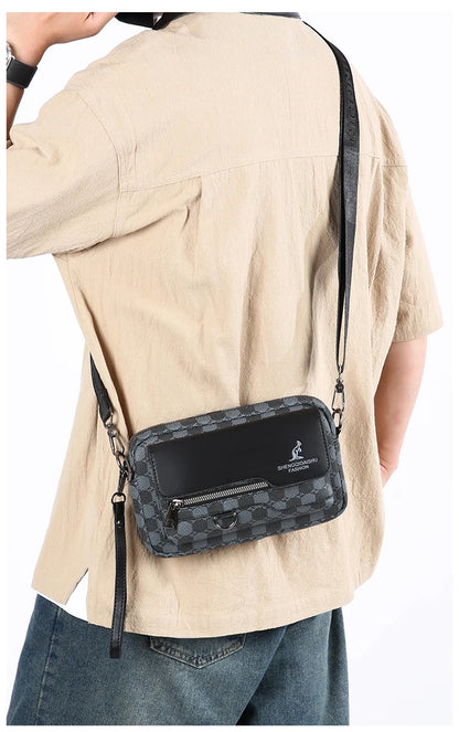Business Men's Clutch Bags High Quality PU Leather Man's Small Shoulder Bag Multi-Functional Men Handbag Bag With Waist Strap