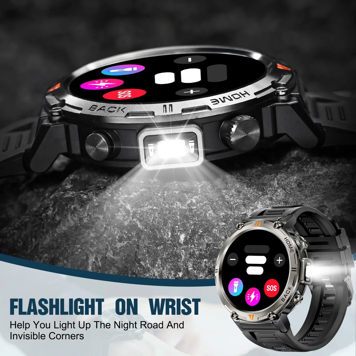 EIGIIS KE3 Bluetooth Call Smart Watch Men Full Touch Screen Health Monitor Clock With Flashlight Men SmartWatch For IOS Android