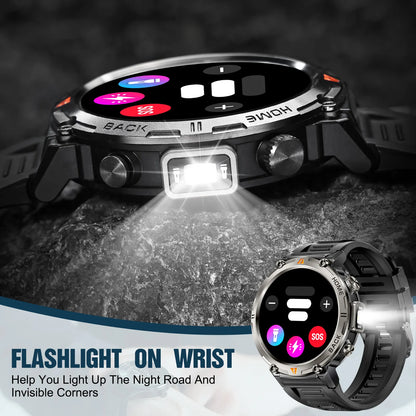 EIGIIS KE3 Bluetooth Call Smart Watch Men Full Touch Screen Health Monitor Clock With Flashlight Men SmartWatch For IOS Android