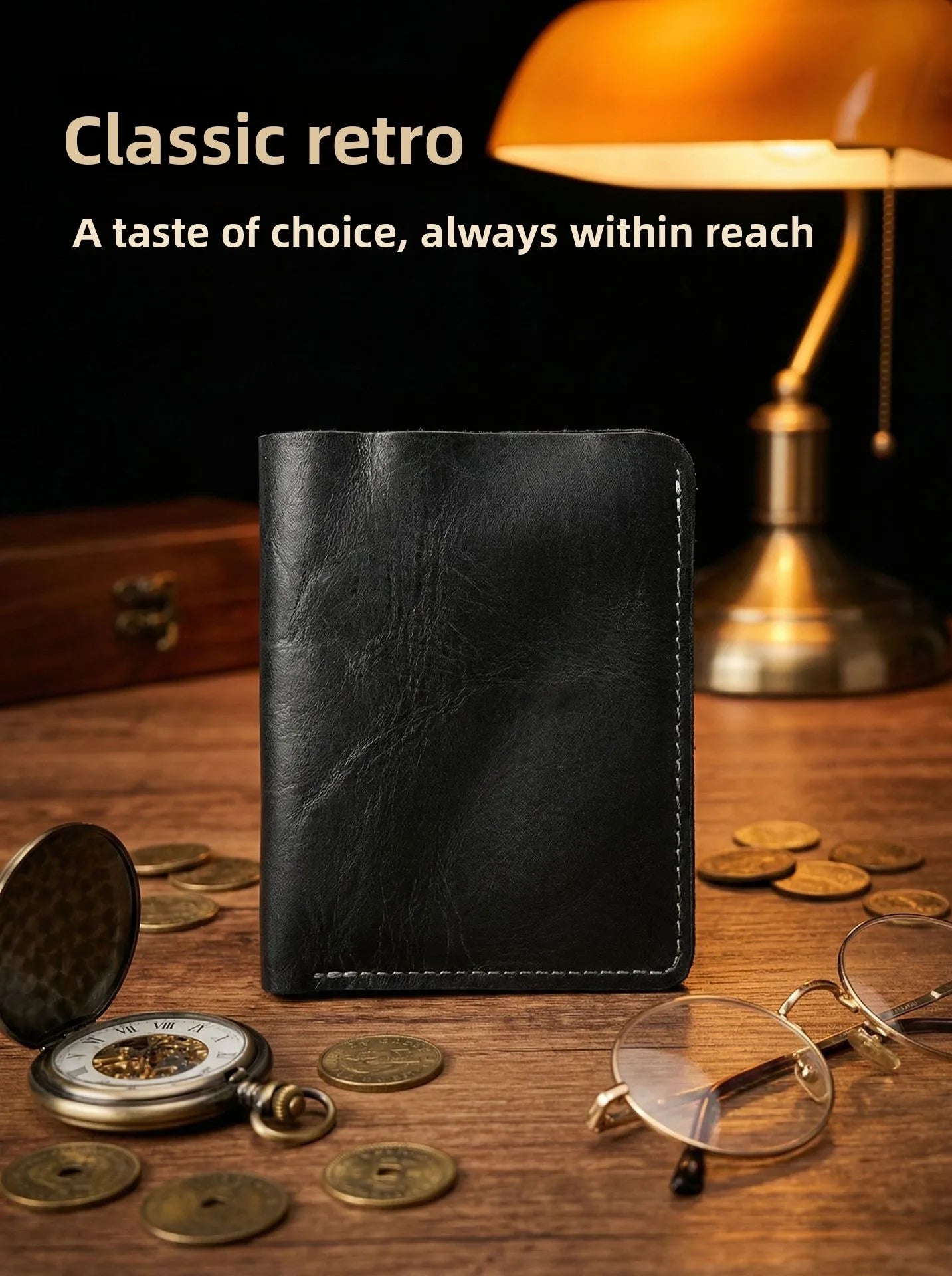 Vintage Genuine Leather Men Wallet High Quality Card Holder Large Capacity Durable Male Money Clips