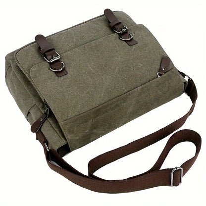 Retro Canvas Messenger Bag for Men, Large Sling Bag, Casual Crossbody Bag for Hanging Out Daily Commute, School Bag College Bags