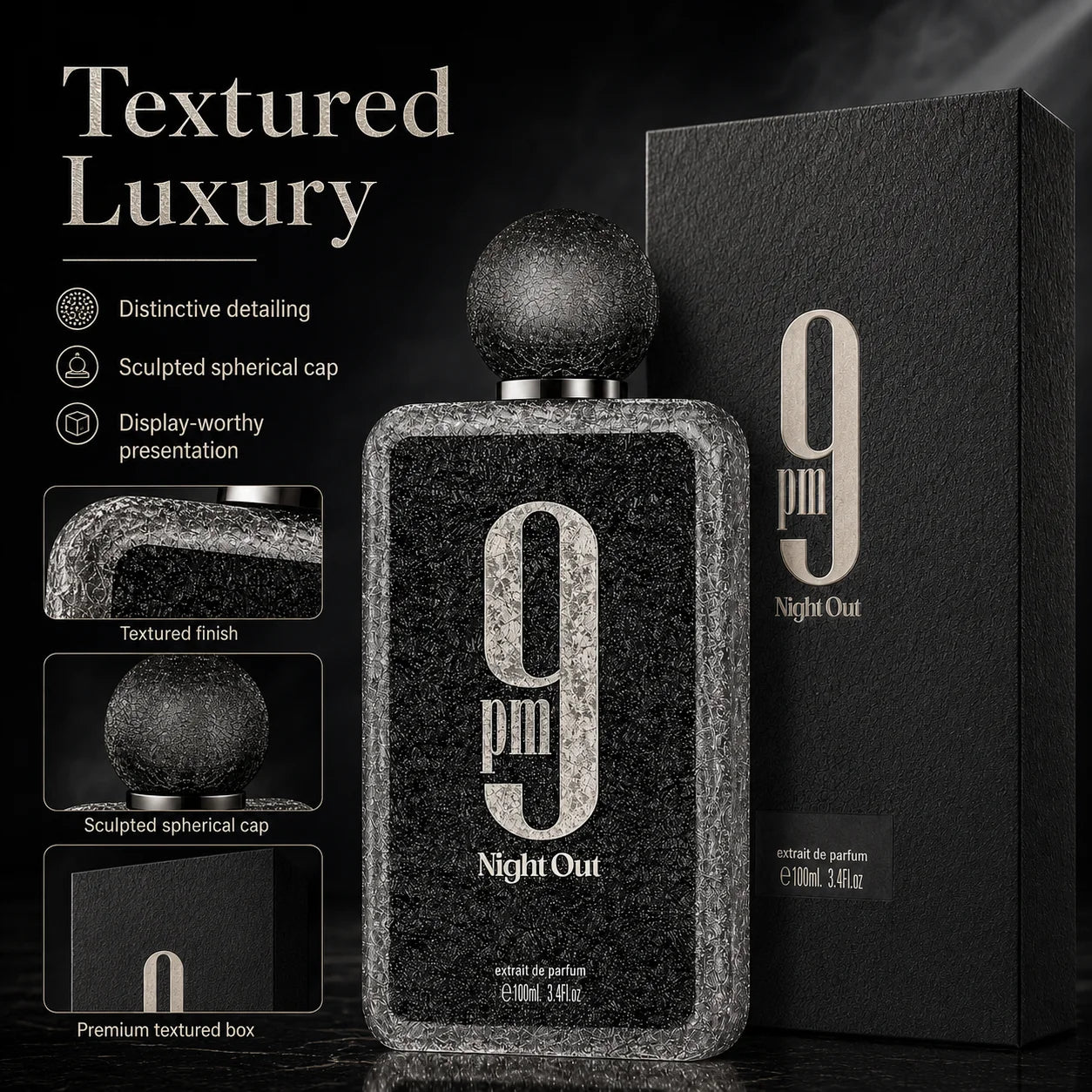 Afnan 9 PM Night Out 100ml Extrait De Parfum Dragon Fruit Bergamot Cognac Lavender Scent Unisex Luxury Perfume Spray for Night Out