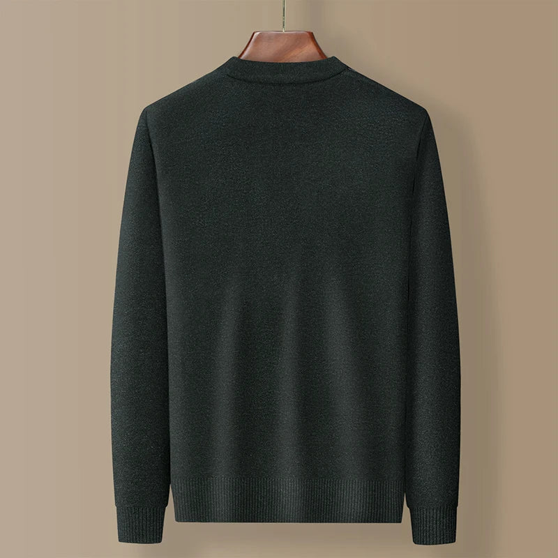 Dad's Sweater Cardigan Jacket Thickened Autumn and Winter Knitted Casual Thick Style Middle-aged and Elderly Men's Top
