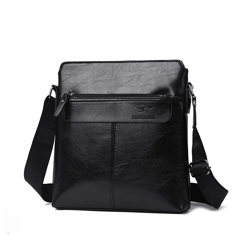 Men's Business Casual Backpack, Single-Shoulder Crossbody Pu Leather Briefcase, Multi-Compartment Large Capacity
