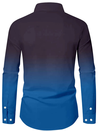 Casual men's long sleeved shirt, fashionable digital printed top, outdoor hiking top, machine washable