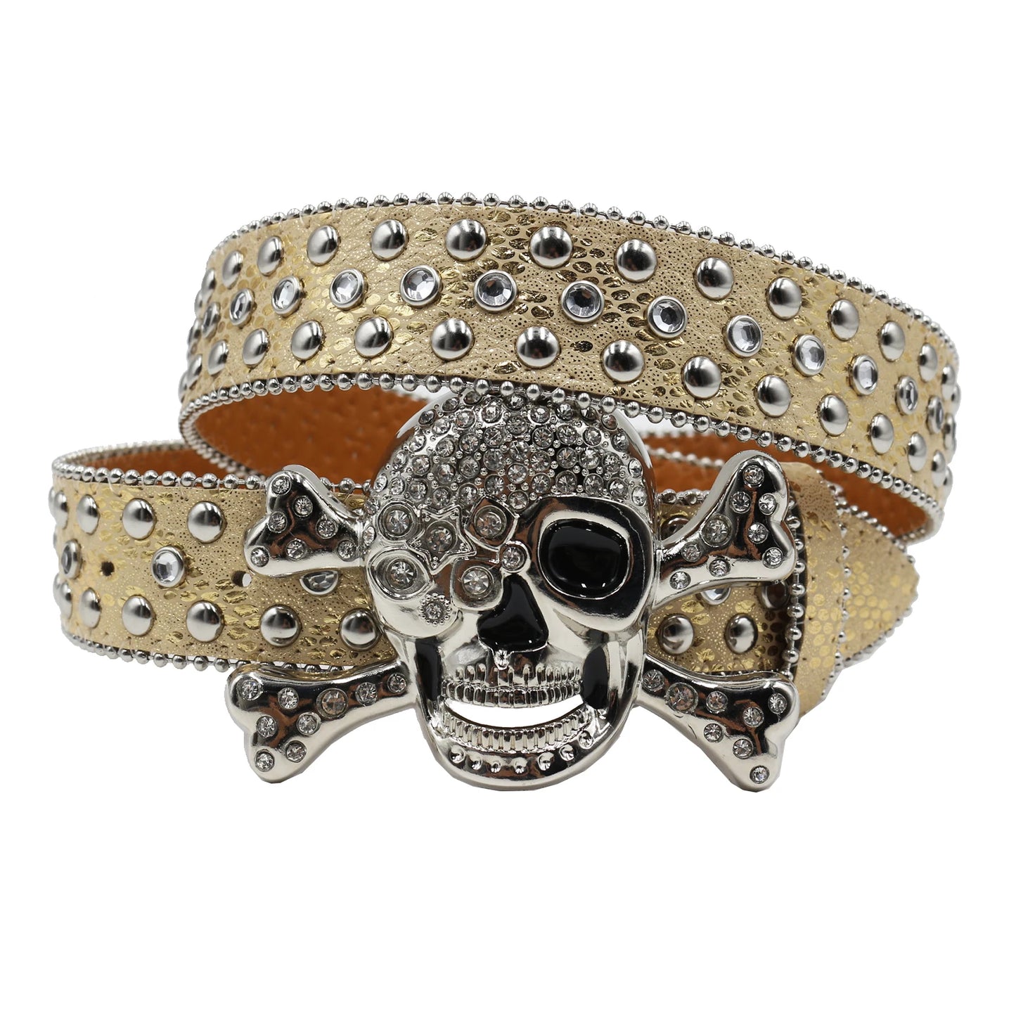 Rhinestone belt Skull Designer Belt Fashion Luxury Mens Belt and Lady Leather Decorated with Colorful Diamonds