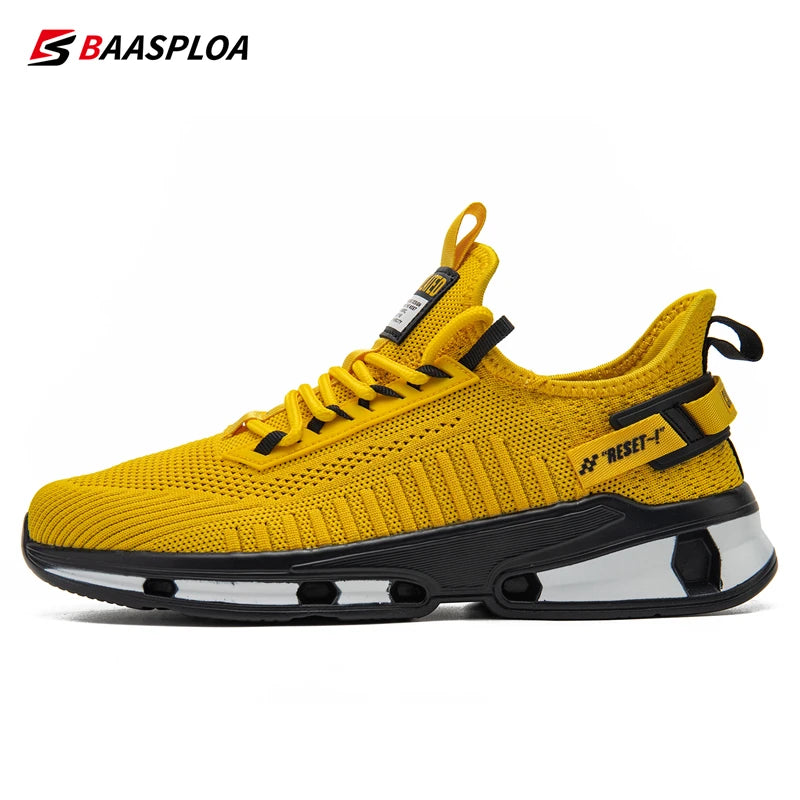 Baasploa Men Running Shoes Lightweight Breathable Jogging Sport Shoes Male Lace-up Fashion Comfort Casual Sneakers Non-slip