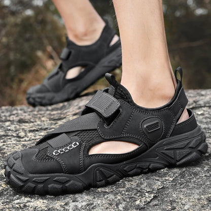 Comfort Men Mesh Sandals Lightweight Summer Shoes Outdoor Quick-Dry Wading Aqua Shoes Non-Slip Travel Beach Flats  Daily Sandals