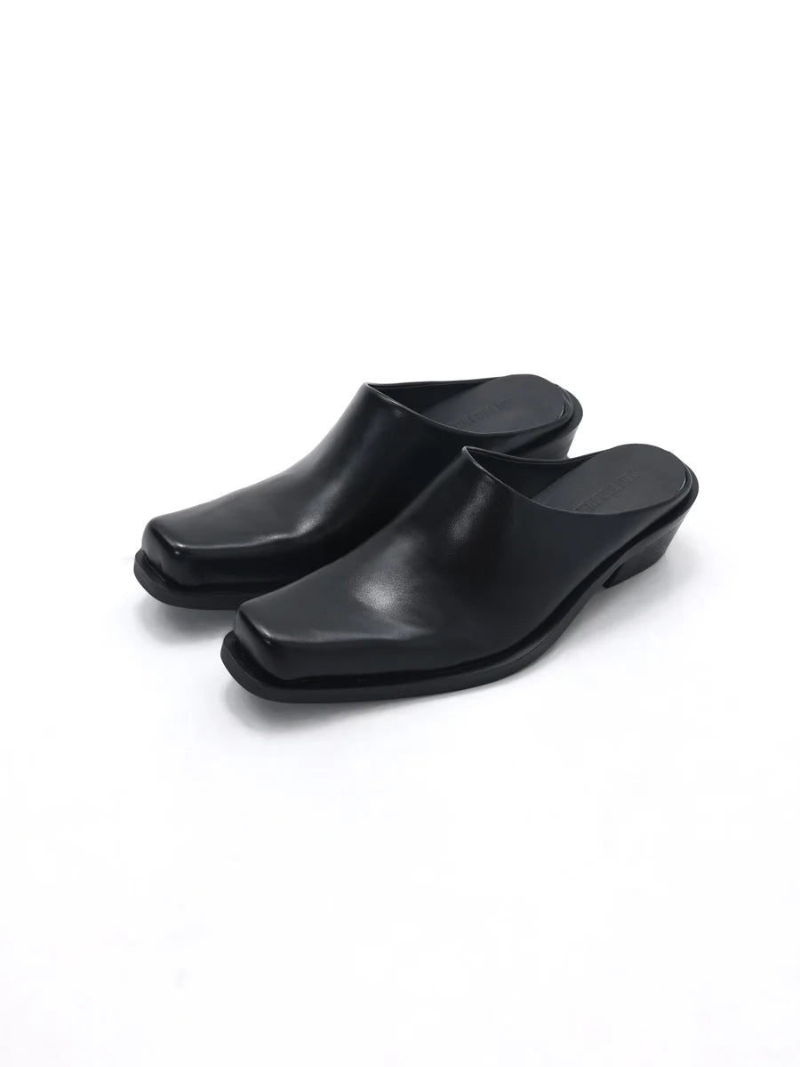 Casual business formal leather slippers for men and women summer new mules fashionable simple breathable and comfortable sandals