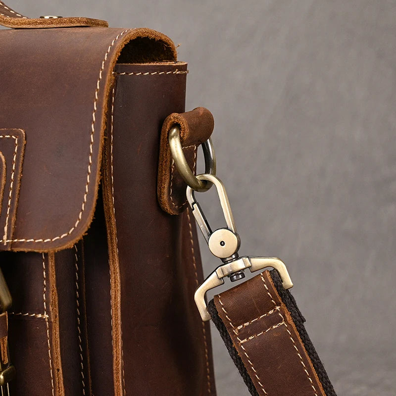 Luufan Crazy Horse Leather Men's Shoulder Bag Vintage Messenger Bags Men Male Small Travel Crossbody Bags Man Handbag Sling Bag