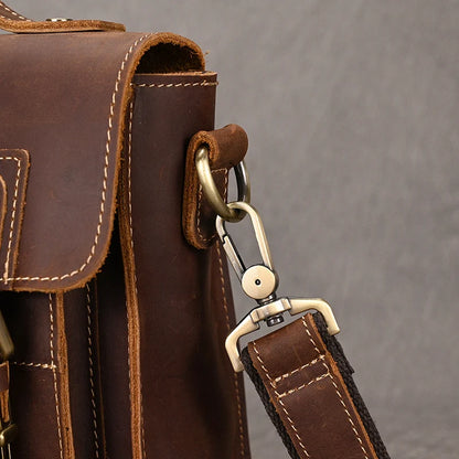 Luufan Crazy Horse Leather Men's Shoulder Bag Vintage Messenger Bags Men Male Small Travel Crossbody Bags Man Handbag Sling Bag