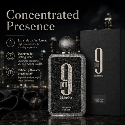 Afnan 9 PM Night Out 100ml Extrait De Parfum Dragon Fruit Bergamot Cognac Lavender Scent Unisex Luxury Perfume Spray for Night Out