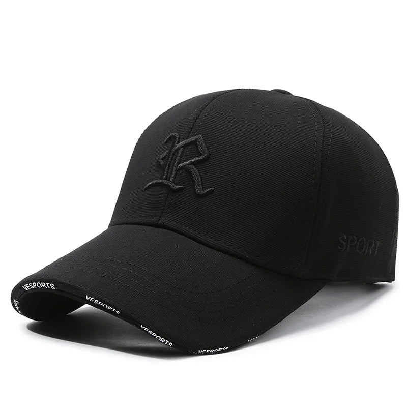 Fashionable letter R embroidered baseball cap for men and women, hip-hop trend for spring, summer, autumn, outdoor adjustable ca
