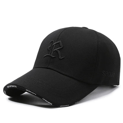 Fashionable letter R embroidered baseball cap for men and women, hip-hop trend for spring, summer, autumn, outdoor adjustable ca