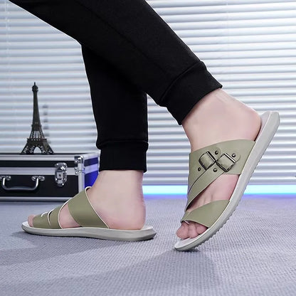 New Men's Daily Slippers Outdoor Casual Sandals Non-slip Lightweight Male Cool Slides Outdoor Man Half Drag Flip-flops Sandalias