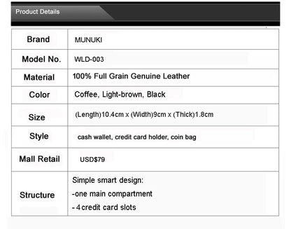 Fashion PUNK Handmade Crazy Horse Genuine Leather Wallet Men Money clip Short Wallet Bag Stud male Purse Card Holder Wallet