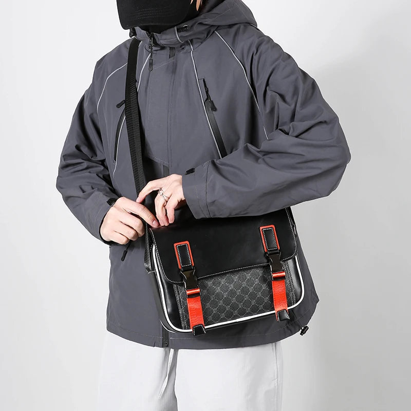 Fashion Casual Men Satchels Bag High Quality Soft PU Leather Men's Flap Handbag Casual Male Shoulder Bag Clutches Bag